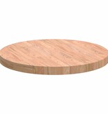 VidaXL Tafelblad Lichtbruin Ø 60 x 4 cm Massief eikenhout