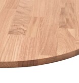 VidaXL Tafelblad Lichtbruin Ø 60 x 4 cm Massief eikenhout