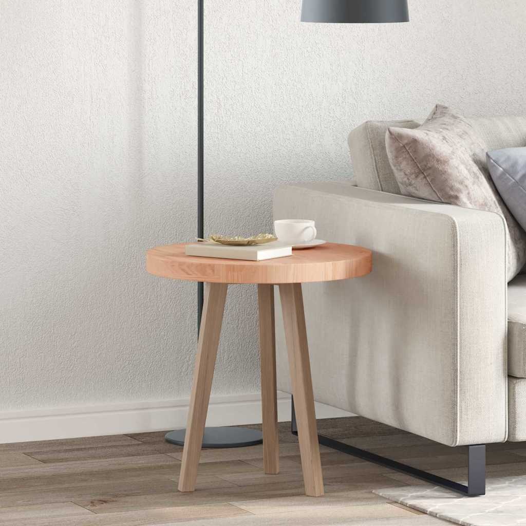 VidaXL Tafelblad Anders Lichtbruin Ø 50 x 4 cm Massief eikenhout