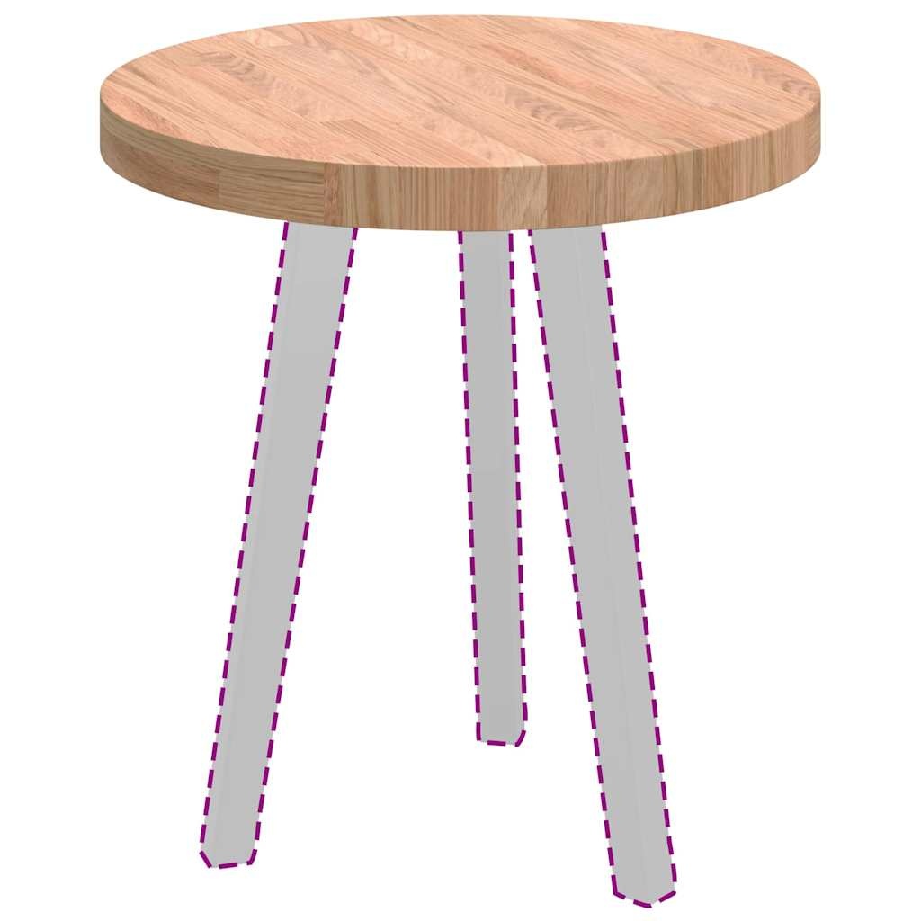 VidaXL Tafelblad Anders Lichtbruin Ø 50 x 4 cm Massief eikenhout