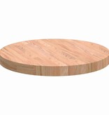 VidaXL Tafelblad Anders Lichtbruin Ø 50 x 4 cm Massief eikenhout