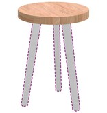 VidaXL Tafelblad Anders Lichtbruin Ø 40 x 4 cm Massief eikenhout