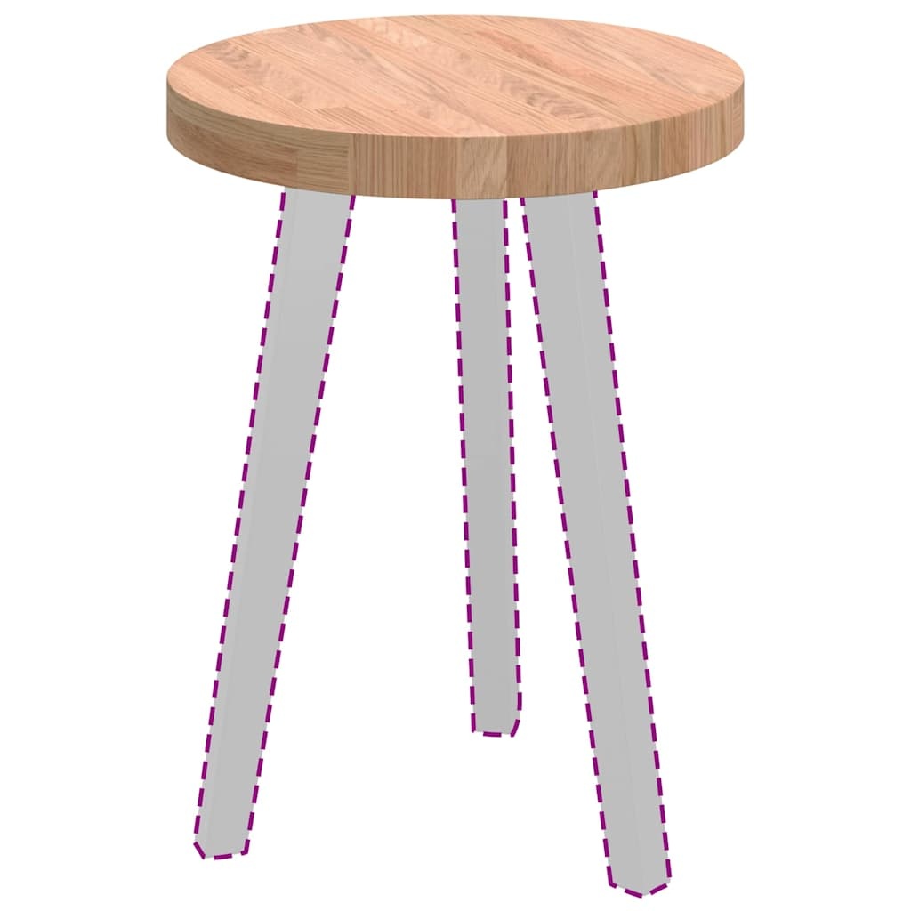 VidaXL Tafelblad Anders Lichtbruin Ø 40 x 4 cm Massief eikenhout