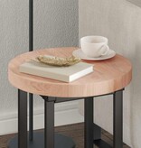 VidaXL Tafelblad Anders Lichtbruin Ø 40 x 4 cm Massief eikenhout