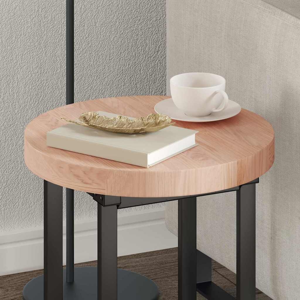 VidaXL Tafelblad Anders Lichtbruin Ø 40 x 4 cm Massief eikenhout