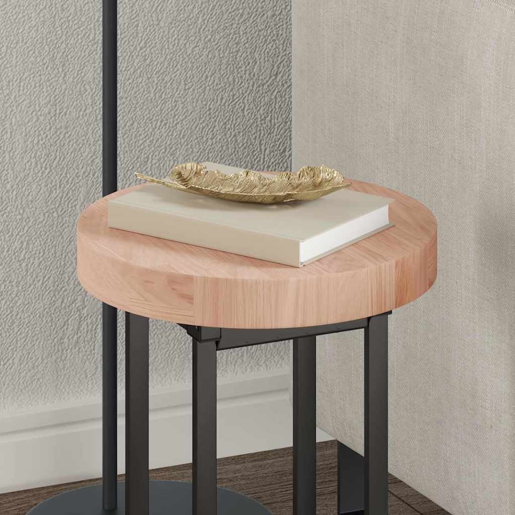 VidaXL Tafelblad Anders Lichtbruin Ø 30 x 4 cm Massief eikenhout