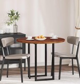 VidaXL Tafelblad Anders Donkerbruin Ø 90 x 2.5 cm Massief eikenhout