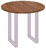 VidaXL Tafelblad Anders Donkerbruin Ø 90 x 2.5 cm Massief eikenhout