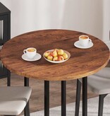 VidaXL Tafelblad Anders Donkerbruin Ø 90 x 2.5 cm Massief eikenhout