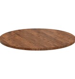 VidaXL Tafelblad Anders Donkerbruin Ø 90 x 2.5 cm Massief eikenhout