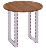 VidaXL Tafelblad Donkerbruin Ø 80 x 2.5 cm Massief eikenhout