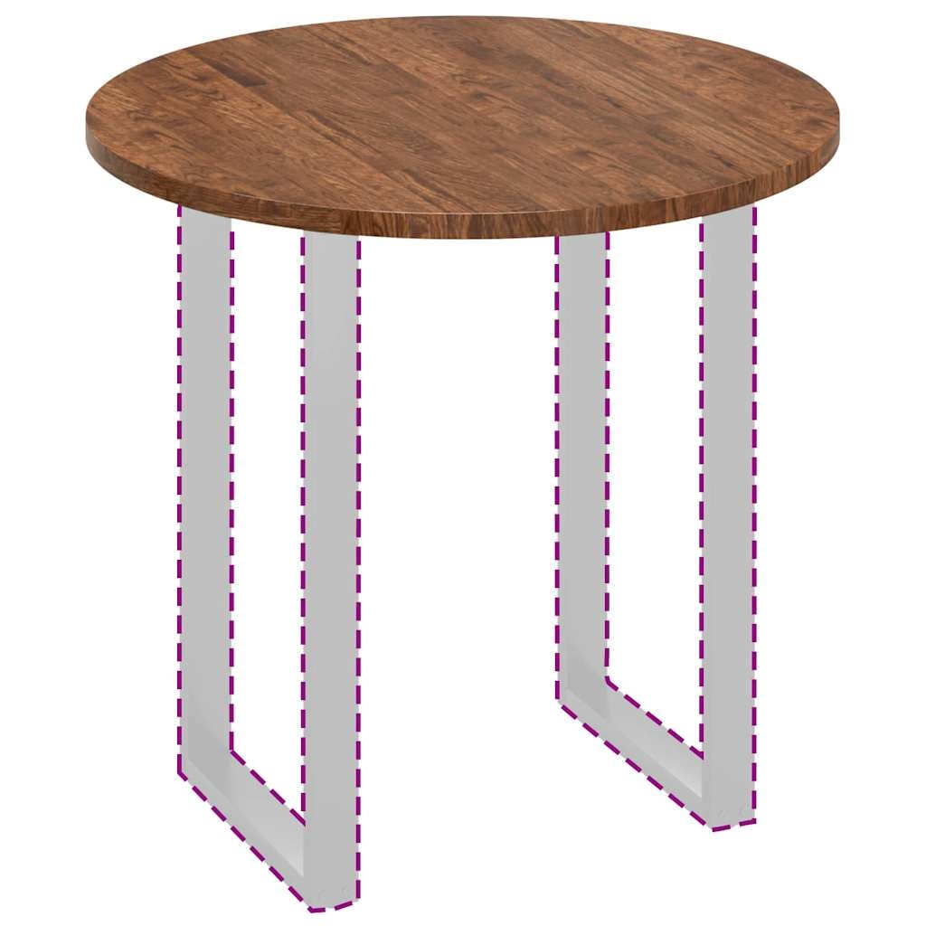 VidaXL Tafelblad Donkerbruin Ø 80 x 2.5 cm Massief eikenhout