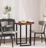 VidaXL Tafelblad Anders Donkerbruin Ø 70 x 2.5 cm Massief eikenhout