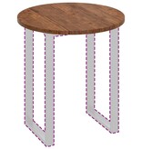 VidaXL Tafelblad Anders Donkerbruin Ø 70 x 2.5 cm Massief eikenhout