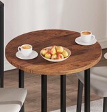 VidaXL Tafelblad Anders Donkerbruin Ø 70 x 2.5 cm Massief eikenhout