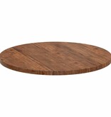 VidaXL Tafelblad Anders Donkerbruin Ø 70 x 2.5 cm Massief eikenhout