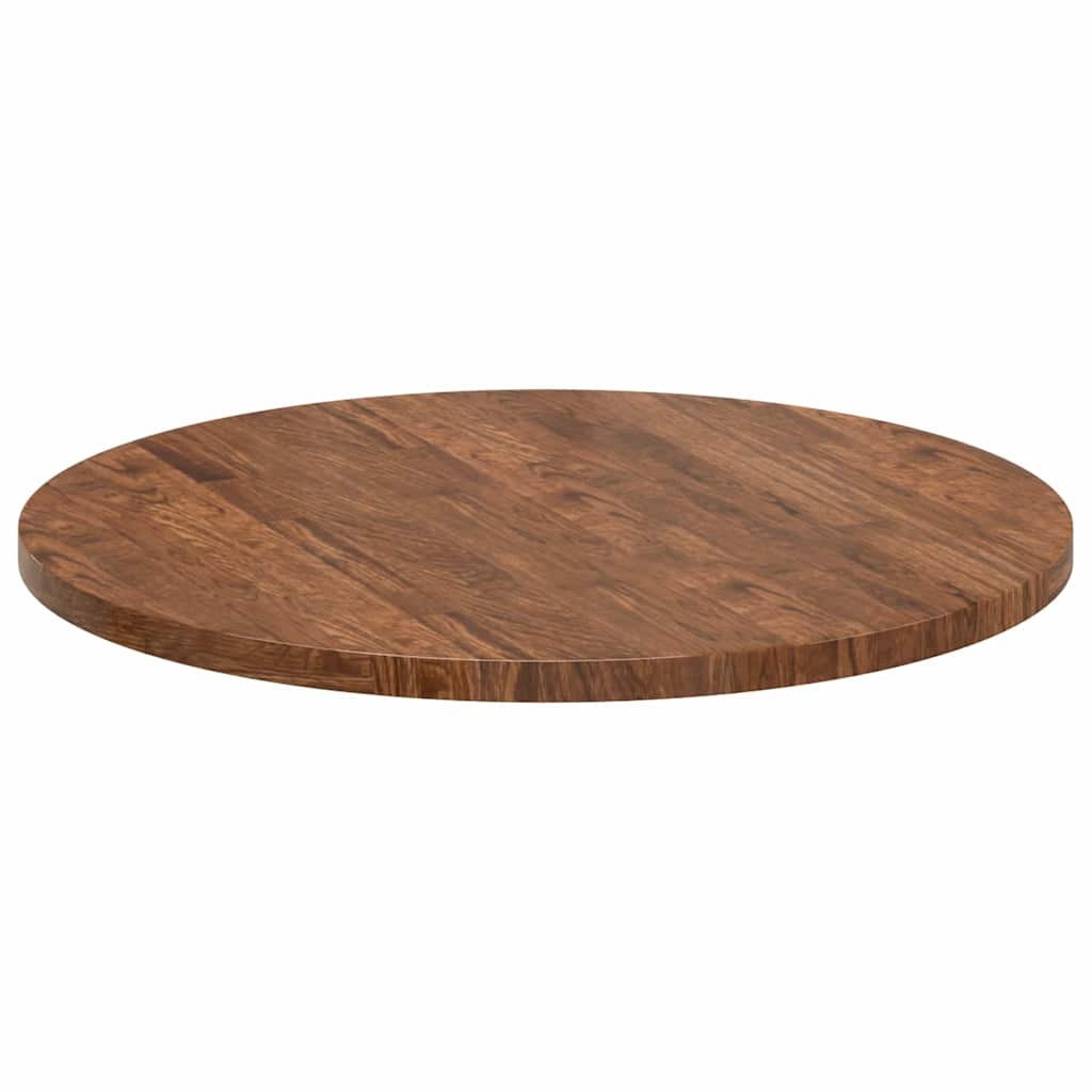 VidaXL Tafelblad Anders Donkerbruin Ø 70 x 2.5 cm Massief eikenhout