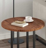 VidaXL Tafelblad Anders Donkerbruin Ø 60 x 2.5 cm Massief eikenhout