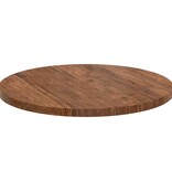 VidaXL Tafelblad Anders Donkerbruin Ø 60 x 2.5 cm Massief eikenhout