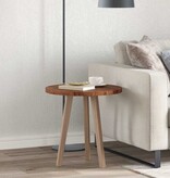 VidaXL Tafelblad Anders Donkerbruin Ø 50 x 2.5 cm Massief eikenhout