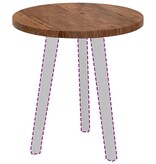 VidaXL Tafelblad Anders Donkerbruin Ø 50 x 2.5 cm Massief eikenhout