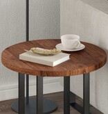 VidaXL Tafelblad Anders Donkerbruin Ø 50 x 2.5 cm Massief eikenhout