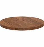 VidaXL Tafelblad Anders Donkerbruin Ø 50 x 2.5 cm Massief eikenhout