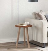 VidaXL Tafelblad Anders Donkerbruin Ø 40 x 2.5 cm Massief eikenhout