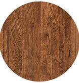 VidaXL Tafelblad Anders Donkerbruin Ø 40 x 2.5 cm Massief eikenhout