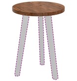 VidaXL Tafelblad Anders Donkerbruin Ø 40 x 2.5 cm Massief eikenhout