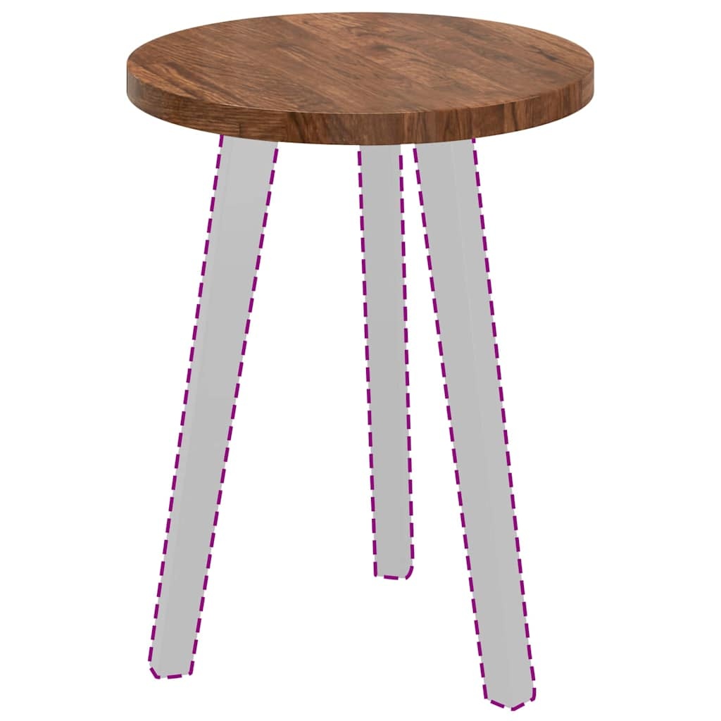 VidaXL Tafelblad Anders Donkerbruin Ø 40 x 2.5 cm Massief eikenhout