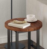 VidaXL Tafelblad Anders Donkerbruin Ø 40 x 2.5 cm Massief eikenhout