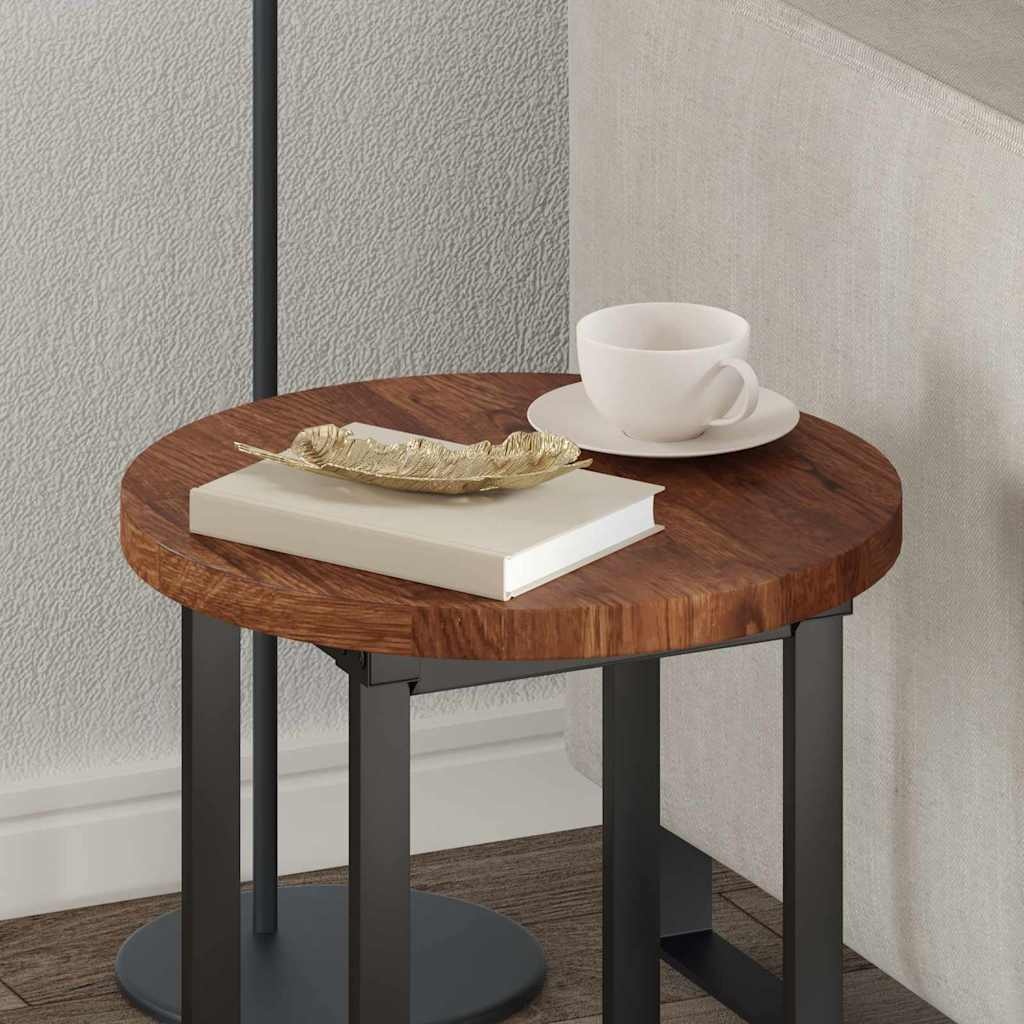 VidaXL Tafelblad Anders Donkerbruin Ø 40 x 2.5 cm Massief eikenhout