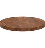 VidaXL Tafelblad Anders Donkerbruin Ø 40 x 2.5 cm Massief eikenhout