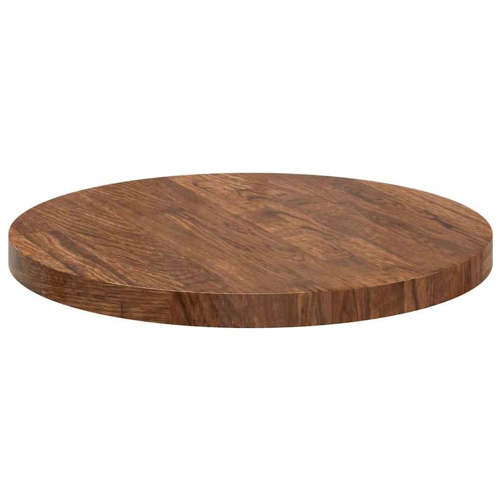VidaXL Tafelblad Anders Donkerbruin Ø 40 x 2.5 cm Massief eikenhout