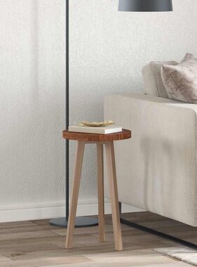 VidaXL Tafelblad Donkerbruin Ø 30 x 2.5 cm Massief eikenhout