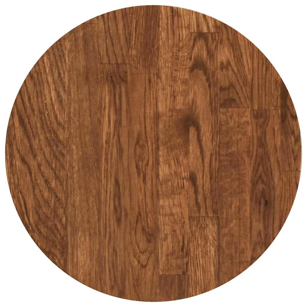 VidaXL Tafelblad Donkerbruin Ø 30 x 2.5 cm Massief eikenhout