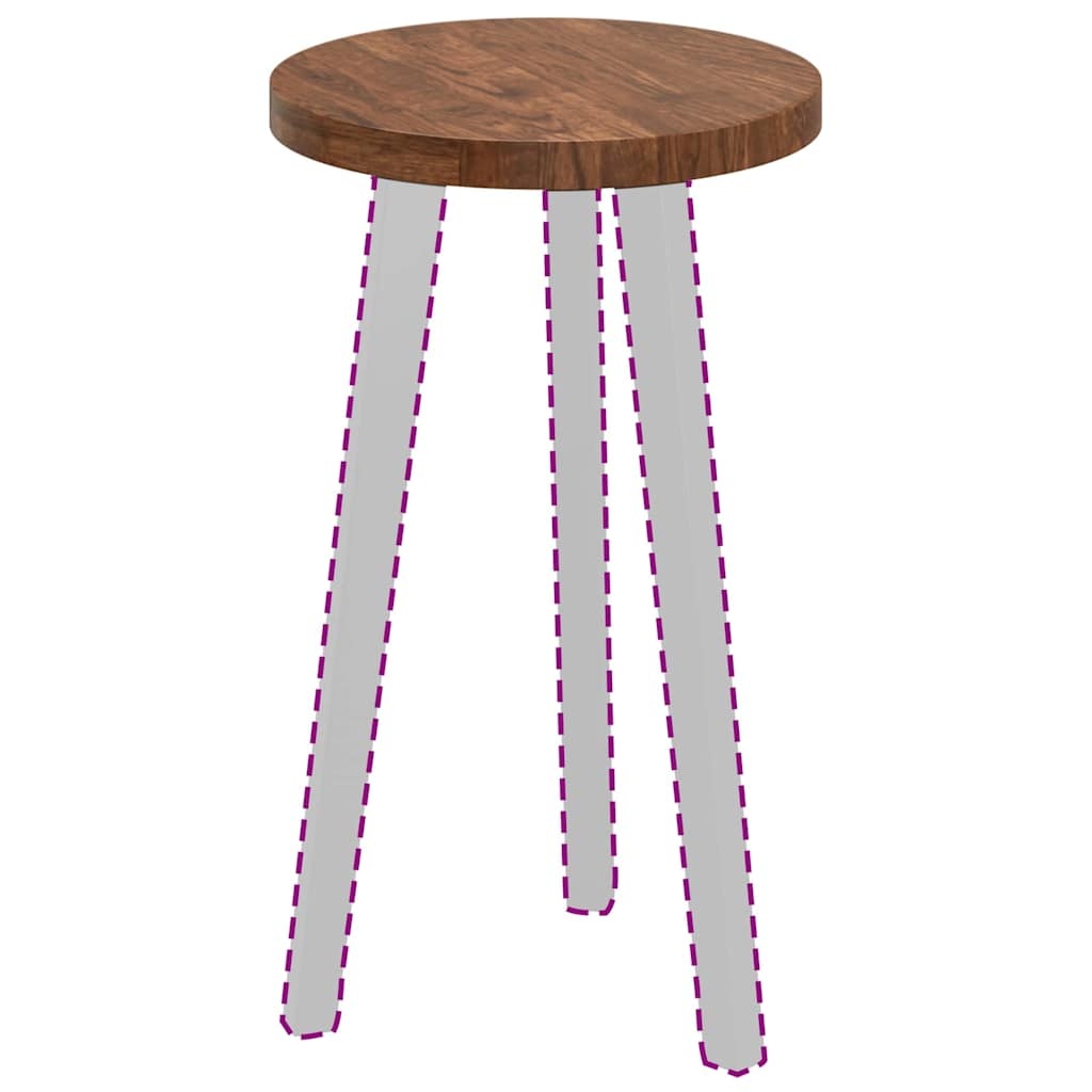 VidaXL Tafelblad Donkerbruin Ø 30 x 2.5 cm Massief eikenhout