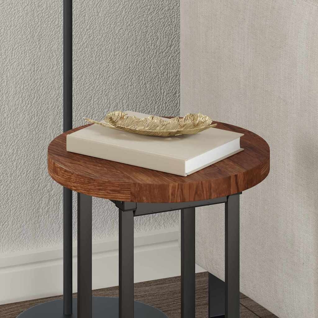 VidaXL Tafelblad Donkerbruin Ø 30 x 2.5 cm Massief eikenhout