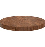 VidaXL Tafelblad Donkerbruin Ø 30 x 2.5 cm Massief eikenhout