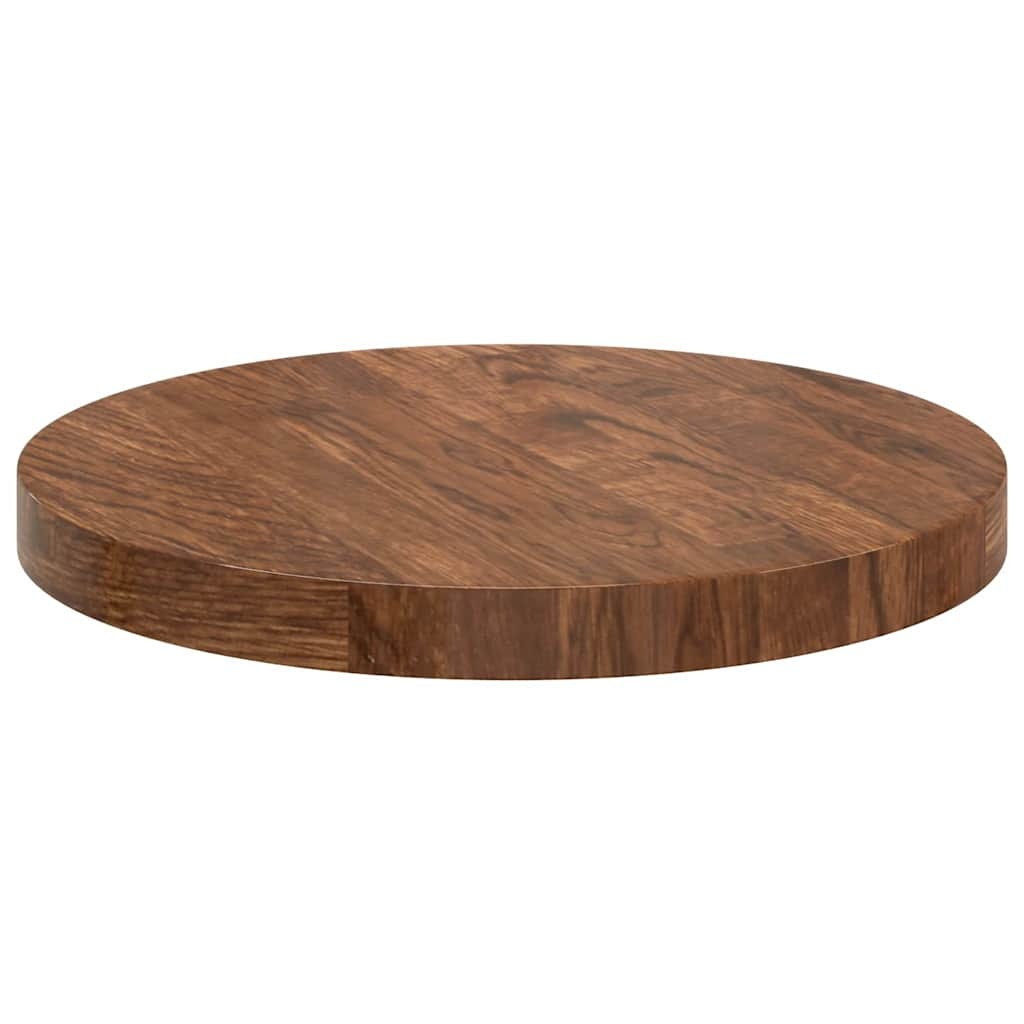VidaXL Tafelblad Donkerbruin Ø 30 x 2.5 cm Massief eikenhout