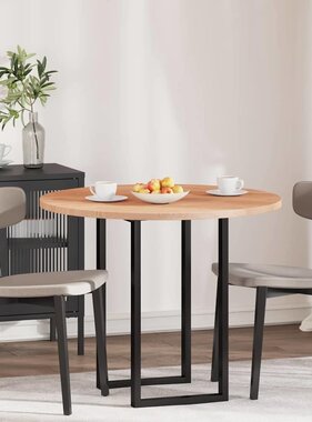 VidaXL Tafelblad Lichtbruin Ø 90 x 2.5 cm Massief eikenhout