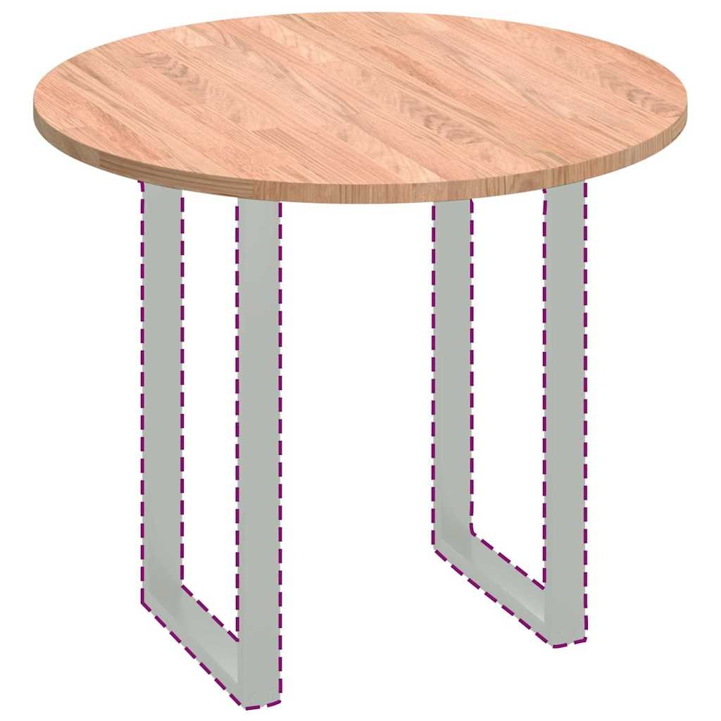 VidaXL Tafelblad Lichtbruin Ø 90 x 2.5 cm Massief eikenhout