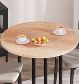 VidaXL Tafelblad Lichtbruin Ø 90 x 2.5 cm Massief eikenhout