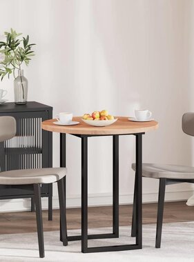 VidaXL Tafelblad Lichtbruin Ø 80 x 2.5 cm Massief eikenhout