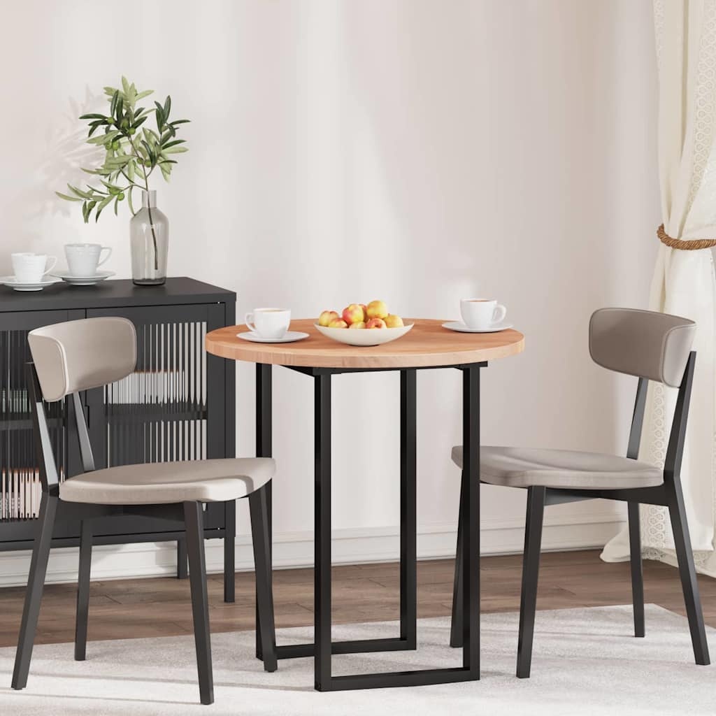 VidaXL Tafelblad Lichtbruin Ø 80 x 2.5 cm Massief eikenhout