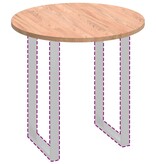 VidaXL Tafelblad Lichtbruin Ø 80 x 2.5 cm Massief eikenhout