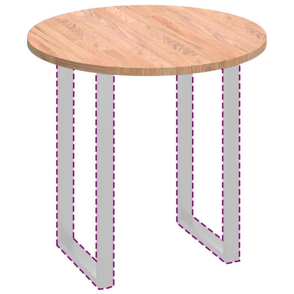 VidaXL Tafelblad Lichtbruin Ø 80 x 2.5 cm Massief eikenhout