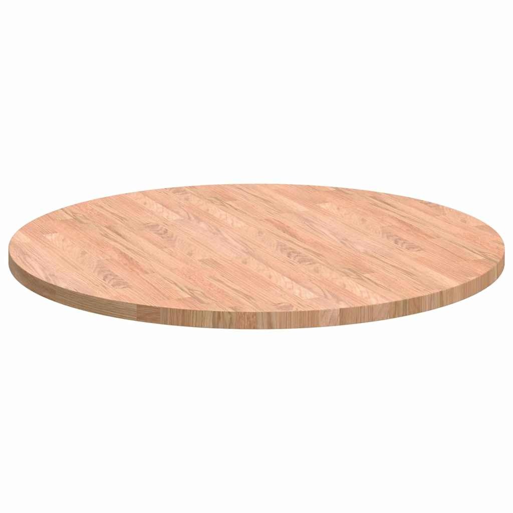 VidaXL Tafelblad Lichtbruin Ø 80 x 2.5 cm Massief eikenhout