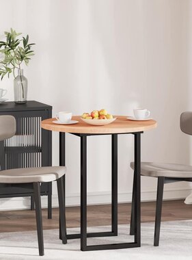 VidaXL Tafelblad Anders Lichtbruin Ø 70 x 2.5 cm Massief eikenhout